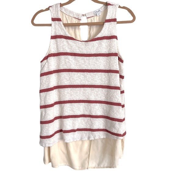 Splendid Tuscan Striped Knit Layered Tank Top, Size M - Picture 2 of 7